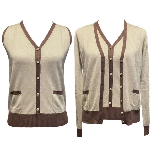 Malo 2-Piece Silk Sweater Set – Made in Italy - Picture 1 of 7